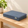 Tapis de prière uni bleu grisé plié