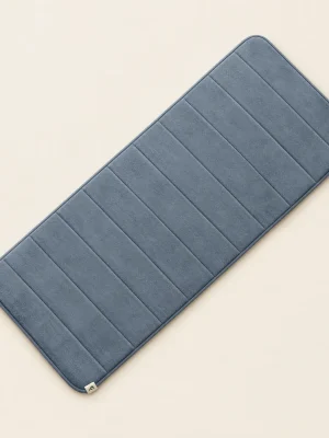 Tapis de prière uni bleu grisé 110 x 60 cm vu de dessus